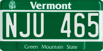 VT license plate NJU465