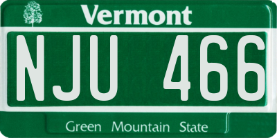 VT license plate NJU466