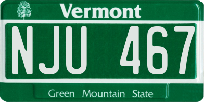 VT license plate NJU467