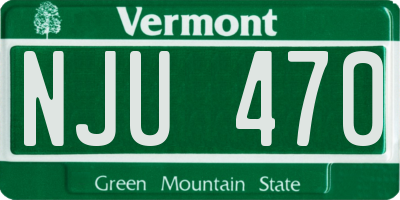 VT license plate NJU470
