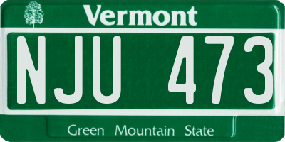 VT license plate NJU473