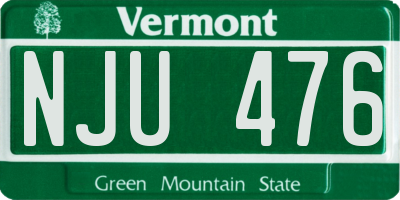 VT license plate NJU476
