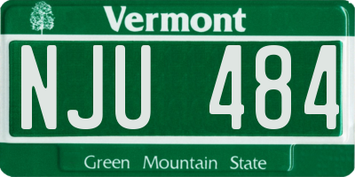 VT license plate NJU484