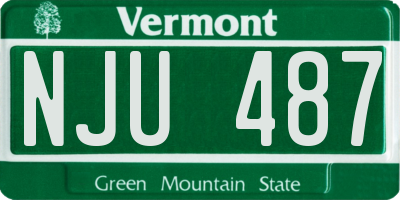 VT license plate NJU487