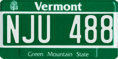 VT license plate NJU488