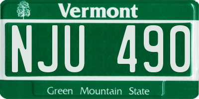 VT license plate NJU490