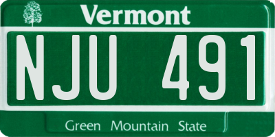 VT license plate NJU491