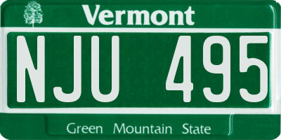 VT license plate NJU495