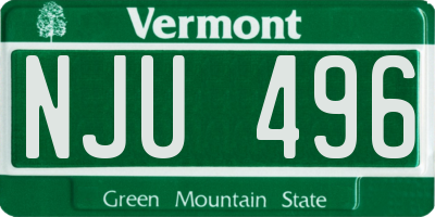 VT license plate NJU496