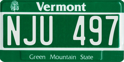 VT license plate NJU497