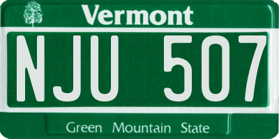 VT license plate NJU507