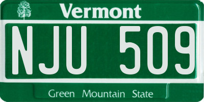 VT license plate NJU509