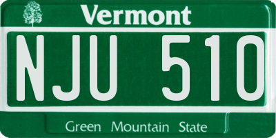 VT license plate NJU510