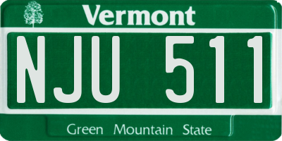 VT license plate NJU511