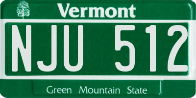 VT license plate NJU512