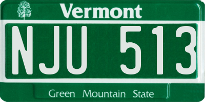 VT license plate NJU513