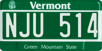 VT license plate NJU514
