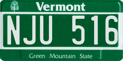 VT license plate NJU516