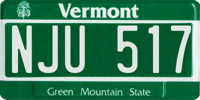 VT license plate NJU517