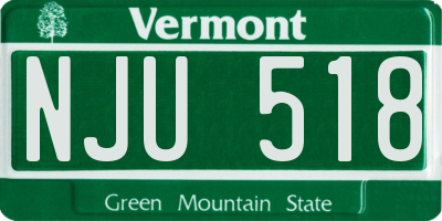 VT license plate NJU518