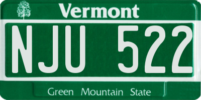 VT license plate NJU522