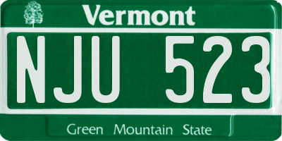 VT license plate NJU523
