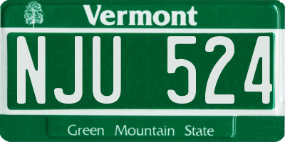 VT license plate NJU524