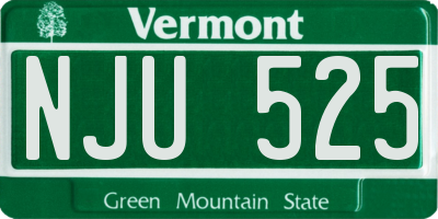 VT license plate NJU525