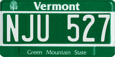 VT license plate NJU527