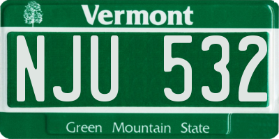 VT license plate NJU532