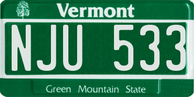 VT license plate NJU533
