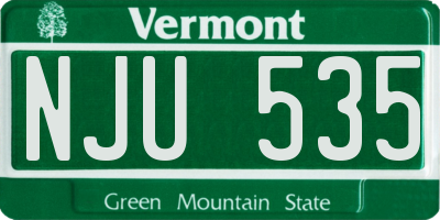 VT license plate NJU535