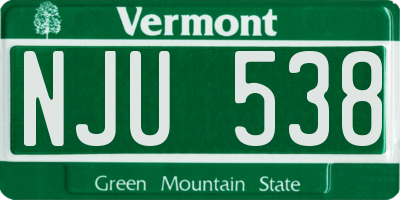 VT license plate NJU538