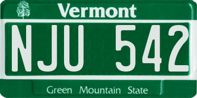 VT license plate NJU542
