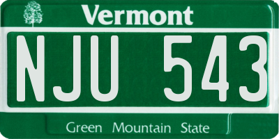 VT license plate NJU543