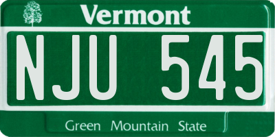 VT license plate NJU545