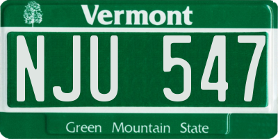 VT license plate NJU547