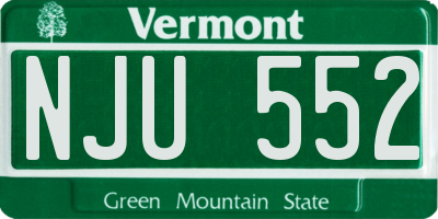 VT license plate NJU552