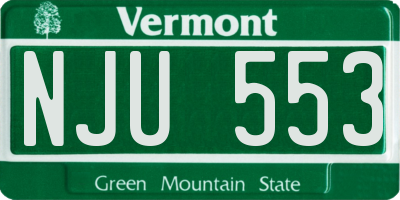 VT license plate NJU553