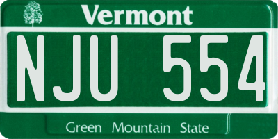 VT license plate NJU554