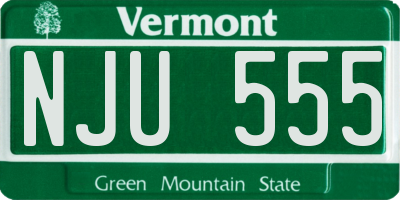 VT license plate NJU555