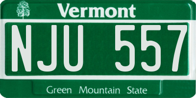 VT license plate NJU557