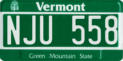 VT license plate NJU558