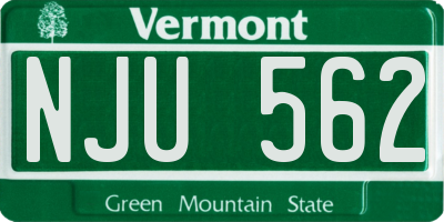 VT license plate NJU562