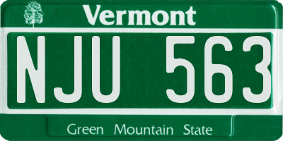 VT license plate NJU563