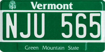 VT license plate NJU565