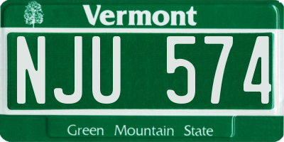 VT license plate NJU574