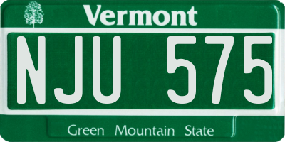 VT license plate NJU575