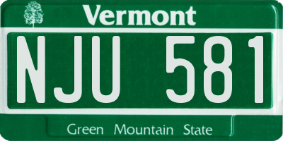 VT license plate NJU581
