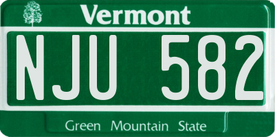 VT license plate NJU582